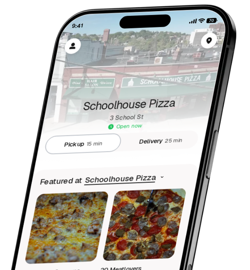 Schoolhouse Pizza app preview